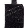Glazed Black Genuine Crocodile Skin Pull-up Credit Card Holder