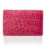 Matt Pink Genuine Crocodile Skin Double Fold Credit Card Holder