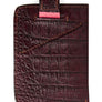 Matt Burgundy Genuine Crocodile Skin Pull-up Credit Card Holder