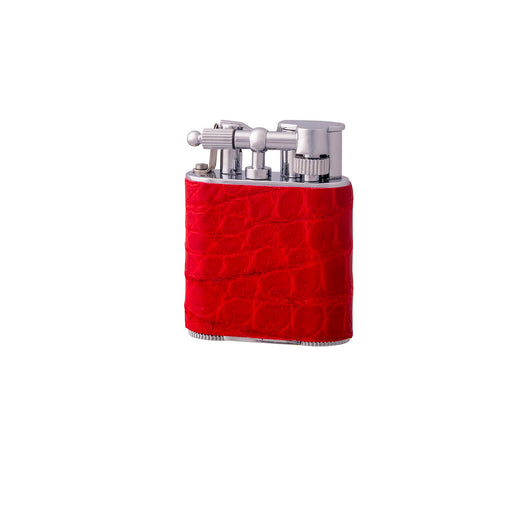 Red Crocodile Skin Jet Flame Pocket Lighter