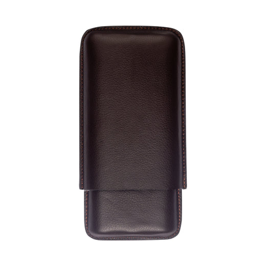 Brown Leather 3 Cigar Case