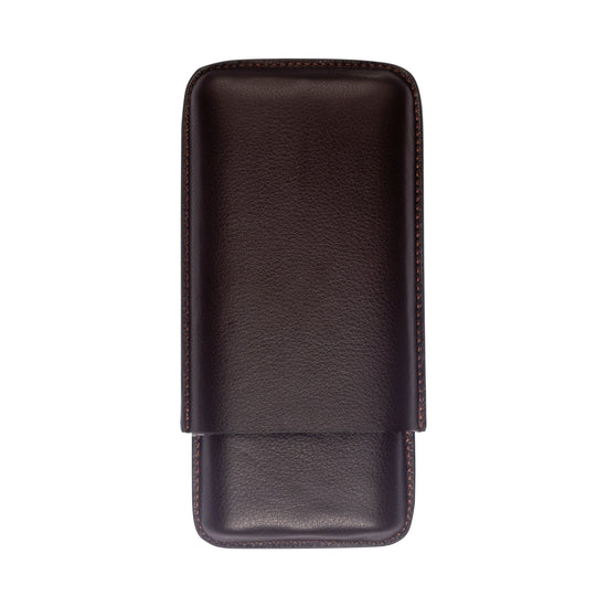 Brown Leather 3 Cigar Case