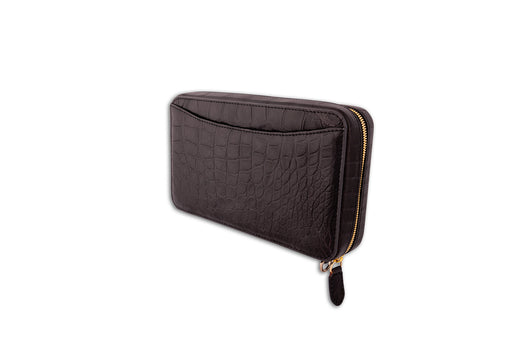 Crocodile Skin Cigar Travel Zip Case