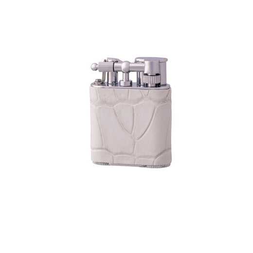 White Himalaya Crocodile Skin Jet Flame Pocket Lighter