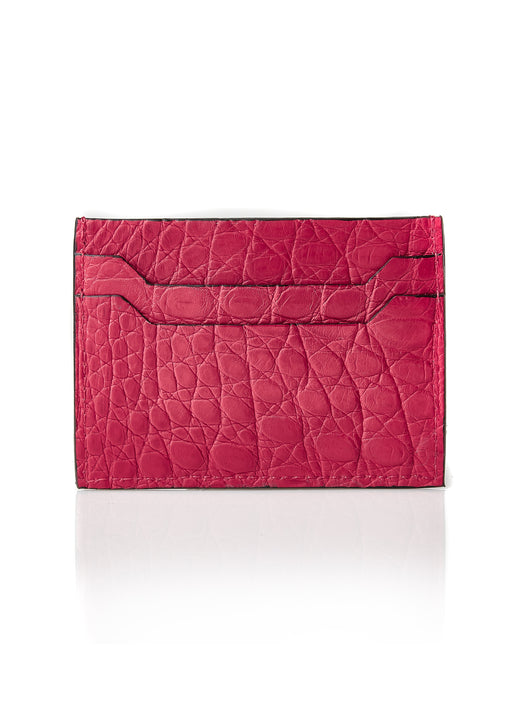 SOLD OUT Matt Pink Genuine Crocodile Skin Credit Card Holder