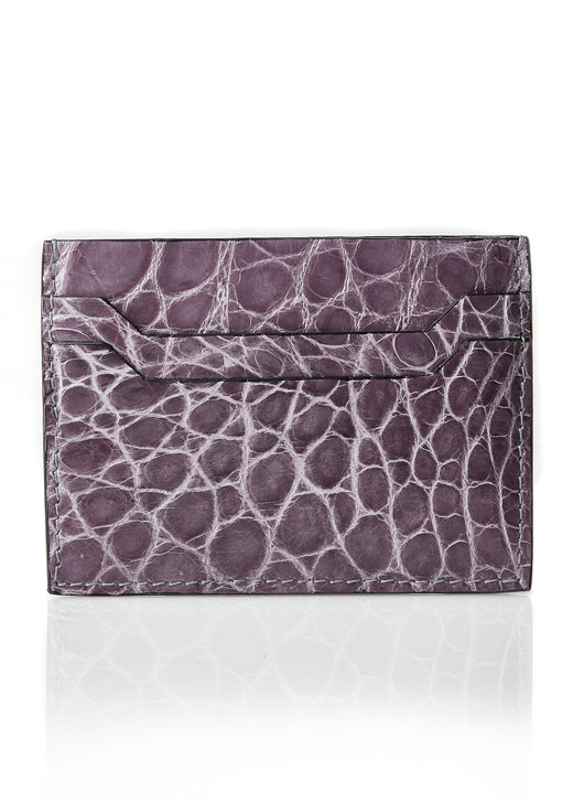 SOLD OUT Glazed Lavender Genuine Crocodile Skin Credit Card Holder