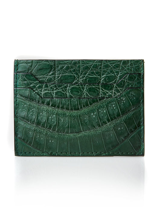 Matt Green Genuine Crocodile Skin Credit Card Holder