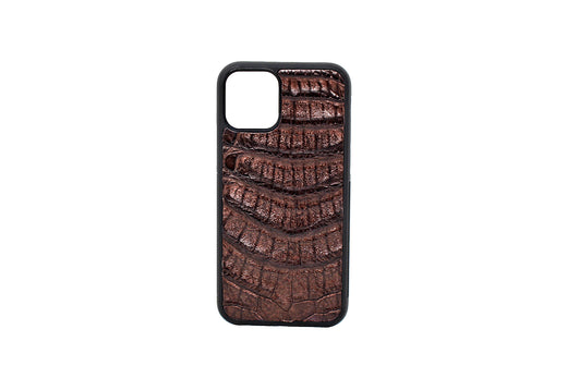 Genuine Matt Brown Crocodile Skin IPhone Case