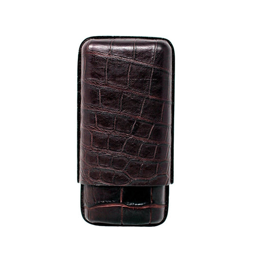 Burgundy Three Cigar Case