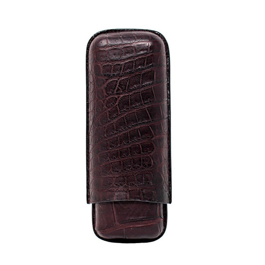Brown Crocodile Two Cigar Case
