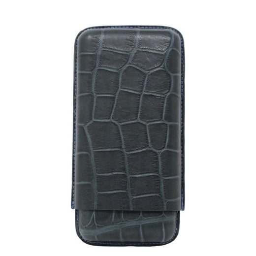 Blue Crocodile Three Cigar Case