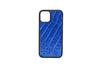 Genuine Glazed Electric Blue Crocodile Skin IPhone Case