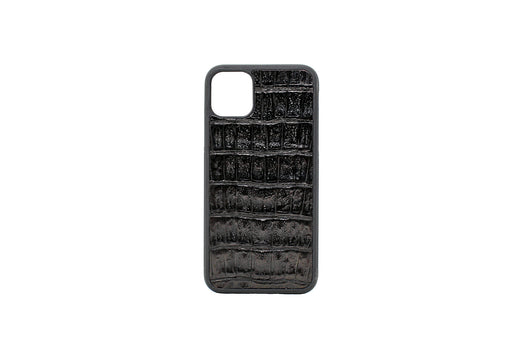 Genuine Matt Black Crocodile Skin IPhone Case