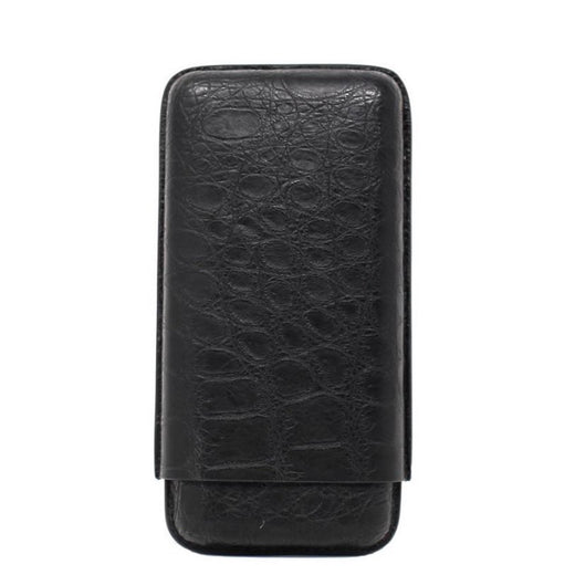 Black Crocodile Three Cigar Case