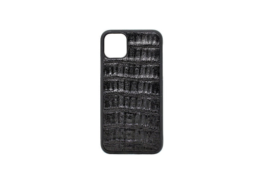 Genuine Matt Black Crocodile Skin IPhone Case