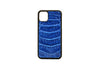 Genuine Matt Glazed Electric Blue Crocodile Skin IPhone Case